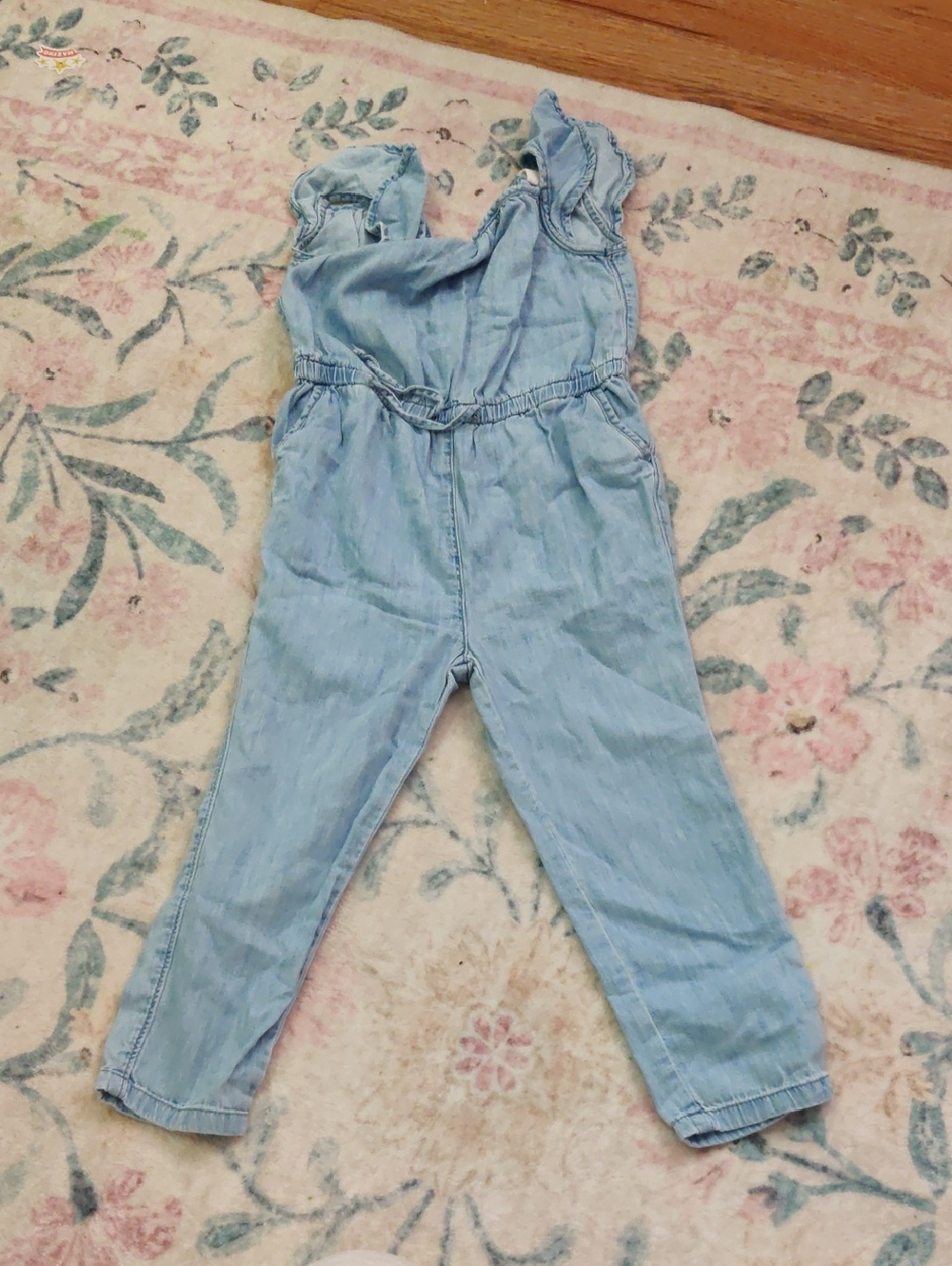 GAP Light Blue Denim-Style Ruffle Shoulder One-Piece
